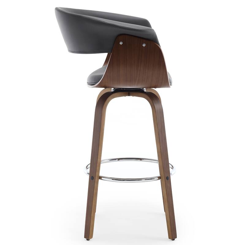 Modern Swivel Bar Stools Upholstered Counter Height Stools, Set of 2