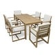 preview thumbnail 14 of 37, 7 Pcs Outdoor Patio Dining Table and Chair Set, All-Weather Patio Furniture Set, Dining Table with Umbrella Hole and 6 Chairs