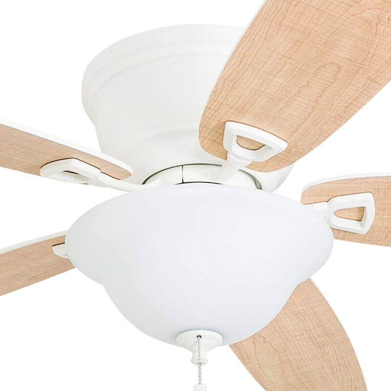 Honeywell Glen Alden 52" White Low Profile LED Ceiling Fan with Light