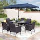 Option Crescent Chairs+Navy Umbrella