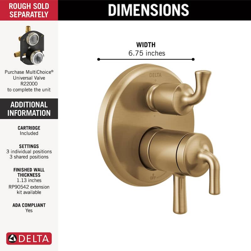 Delta Kayra 17 Series Pressure Balanced Valve Trim with Integrated