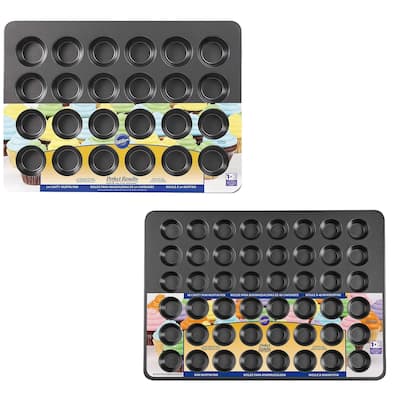 Wilton Non Stick 24 Cup Mega Muffin & 48 Cup Mini Muffin, Cupcake, Bakeware Set