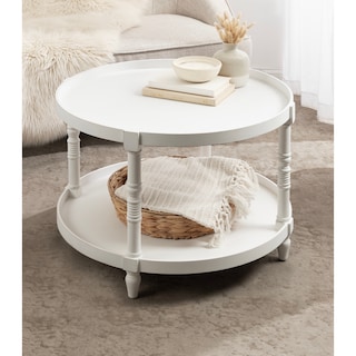 Kate and Laurel Bellport Round Wood Coffee Table