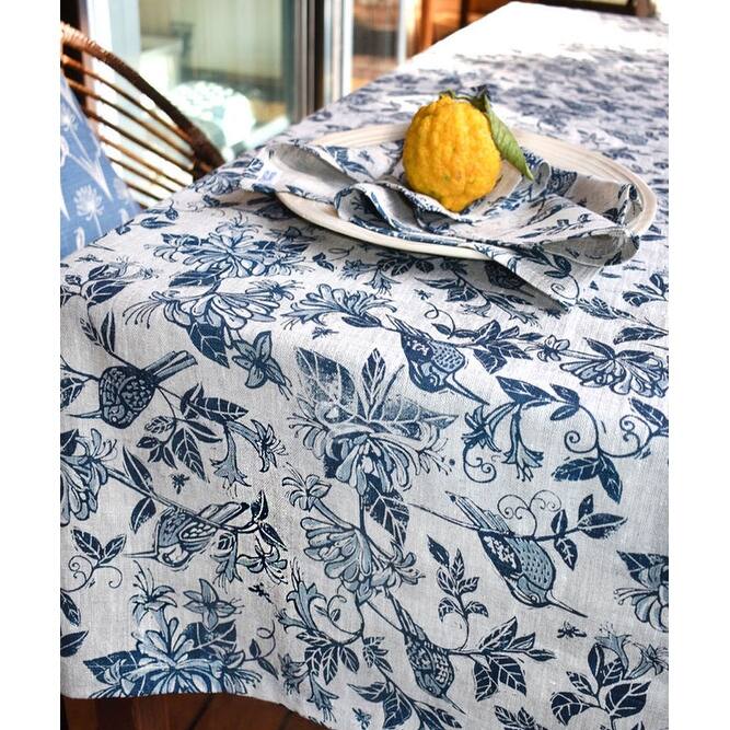 French Home Honeysuckle 59" x 98" Tablecloth - Indigo