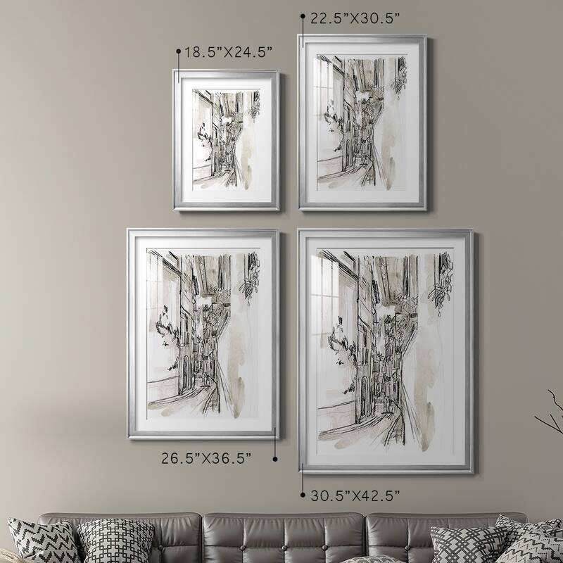 Europe Street Sketches I Premium Framed Print - Ready to Hang