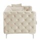 preview thumbnail 22 of 32, Morden Fort Modern Contemporary Love Seat with Deep Button Tufting Dutch Velvet, Solid Wood Frame and Iron Legs