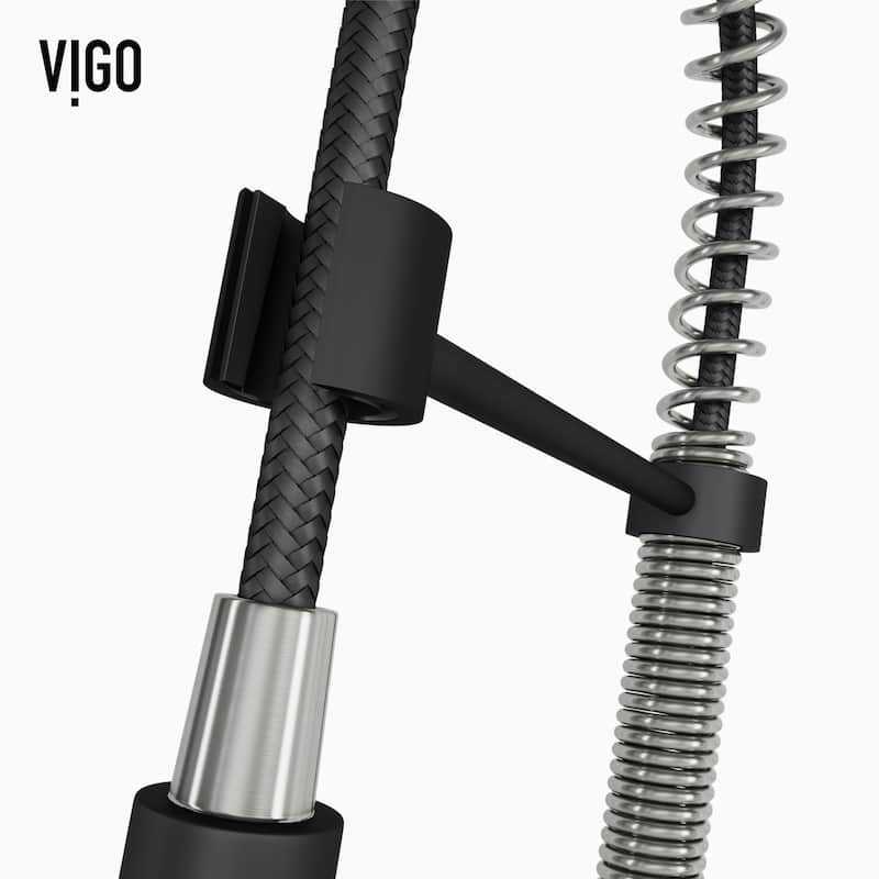 VIGO Edison 19" H Single Handle Pull-Down Sprayer Kitchen Faucet