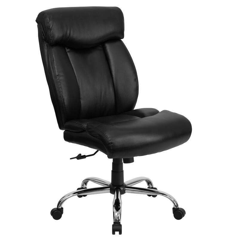 Big & Tall 400 lb. Rated High Back Executive Swivel Office Chair - Black LeatherSoft