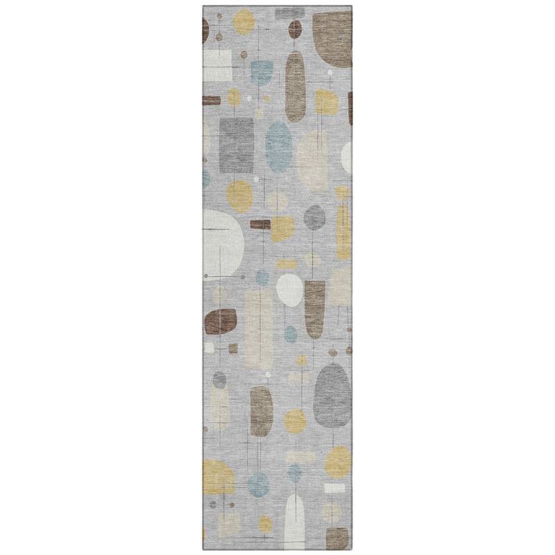 Machine Washable Indoor/ Outdoor Contemporary Fun Chantille Rug