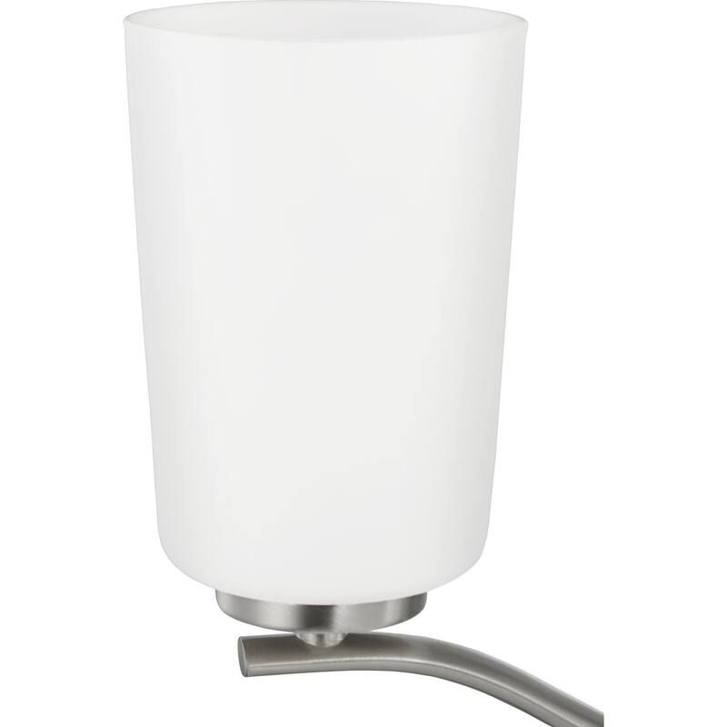 Adley Collection Three-Light Brushed Nickel Etched White Opal Glass New Traditional Semi-Flush Convertible Light