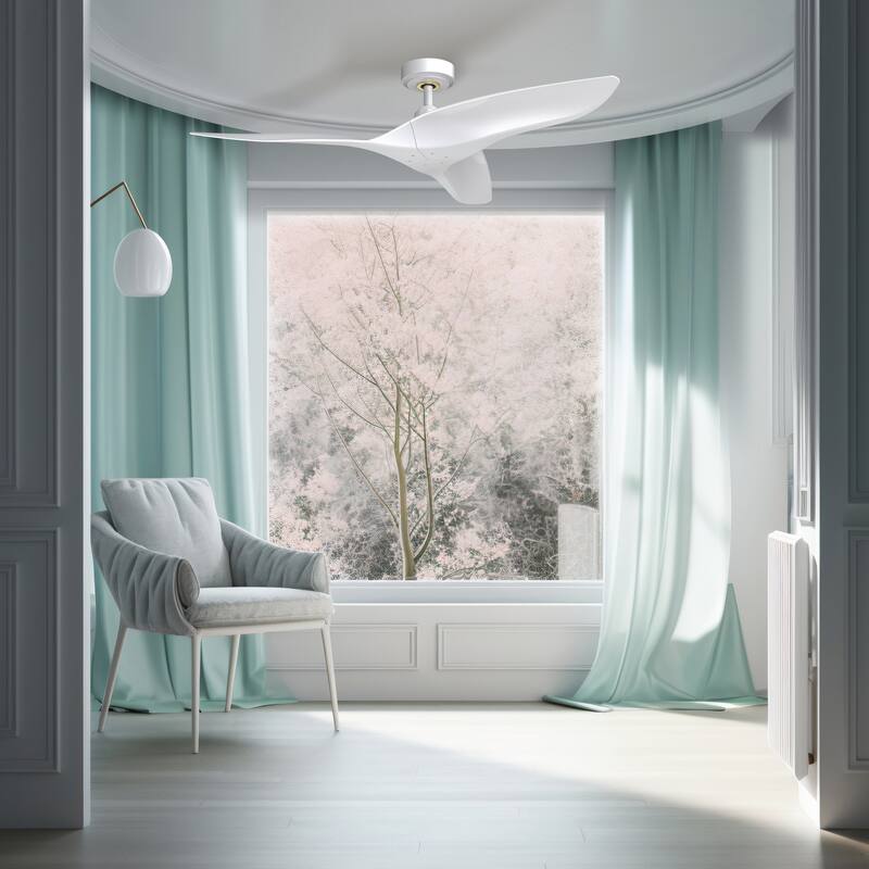52" Modern ABS 3-Blade Indoor/ Outdoor DC Motor Ceiling Fan without Light