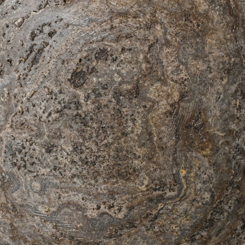 Grey Travertine Sq. Bowl Sm.
