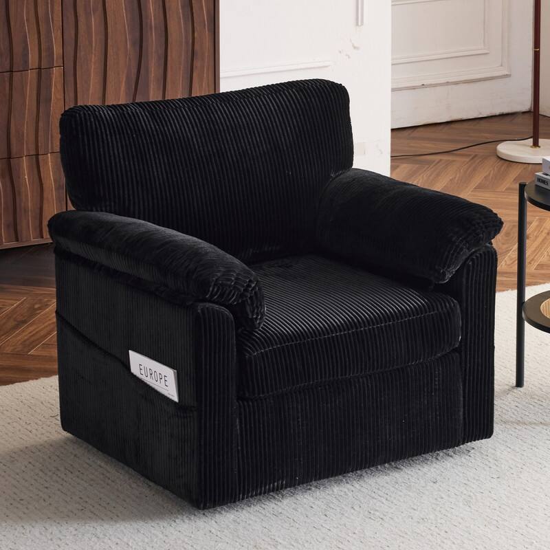 33" Corduroy Swivel Single Sofa Chair