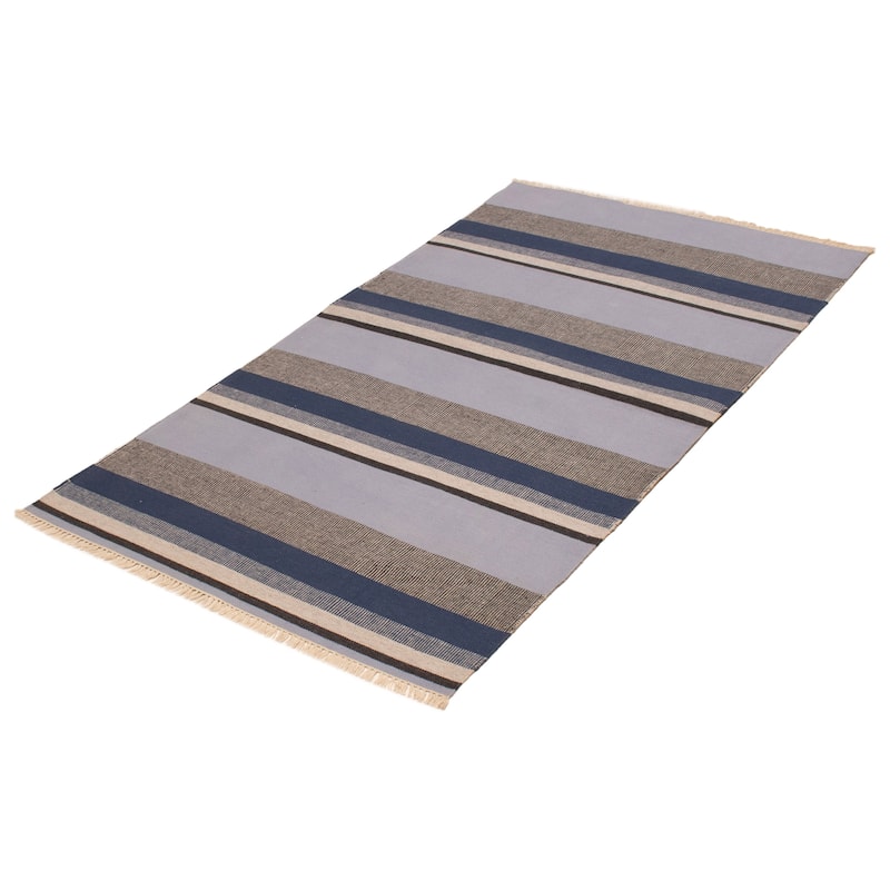Ankara FW Denim Blue Kilim 4'11" x 8'0" - 4'11 x 8'0