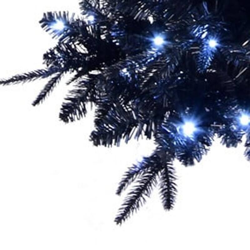HomeRoots 7' Black Pre Lit Full Spruce Christmas Tree - 54.00 in. x 84.00 in. x 54.00 in.