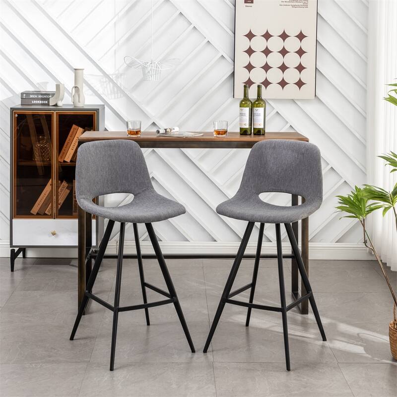 Fabric Kitchen Counter Height Stools (Set of 2)