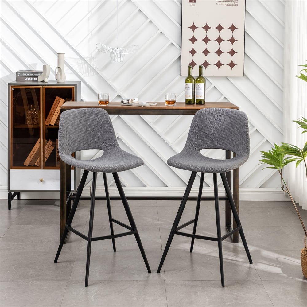 Fabric Kitchen Counter Height Stools (Set of 2)