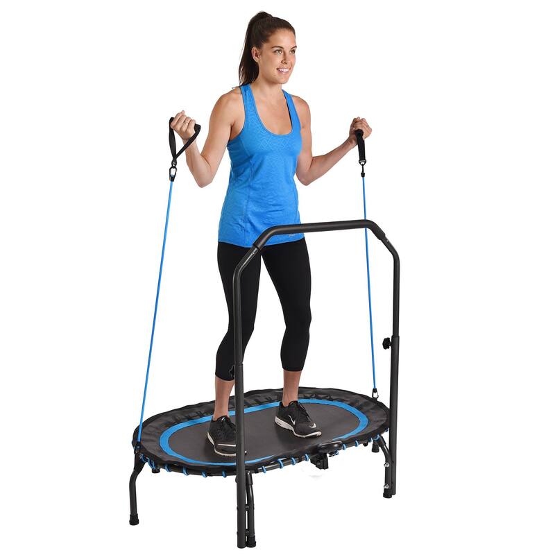 Stamina InTone Oval Fitness Rebounder Trampoline for Cardio with Handlebars - 24