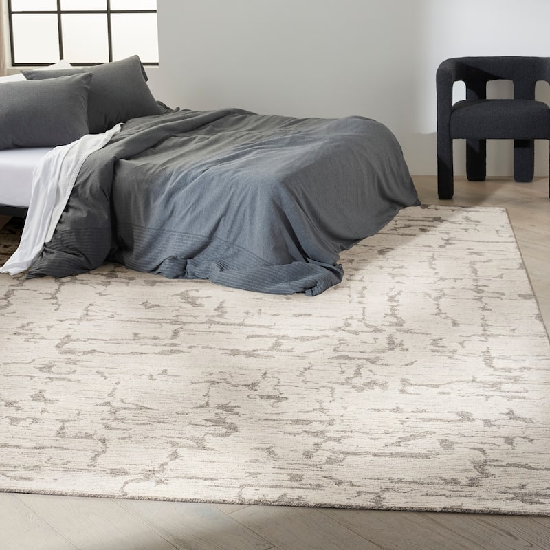 Calvin Klein Sculptural Contemporary Abstract Area Rug - 8' 6" x 11' 6" - Grey - Rectangle