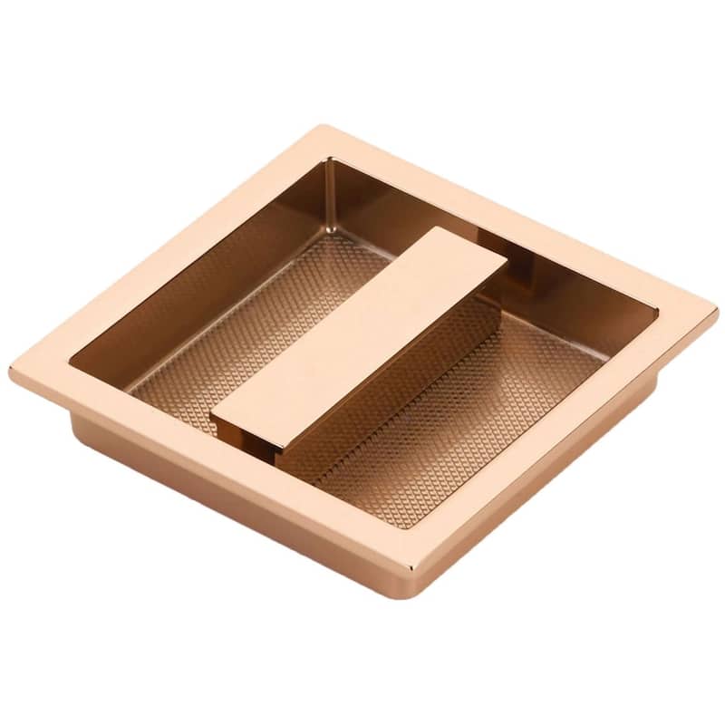 Schaub and Company MODO 3-7/8" Square Euro Modern Recessed Flush Door - Polished Rose Gold