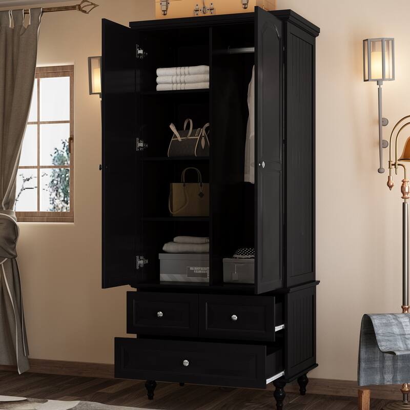 Armoire Wardrobe Closet Adjustable Shelves Closet Wardrobe Cabinet