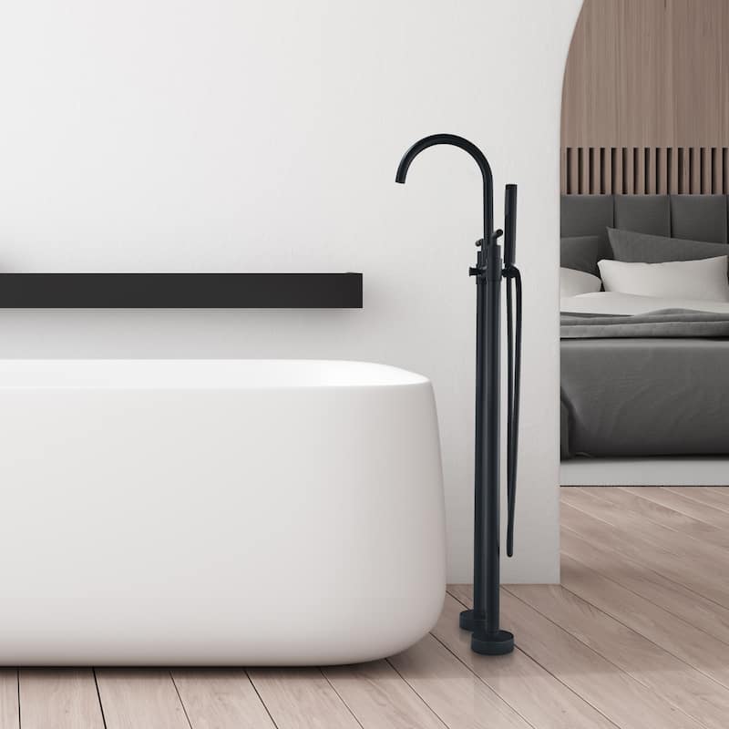 Altair Gnosall Double Lever Handle Freestanding Floor Mounted Tub Filler with Handshower