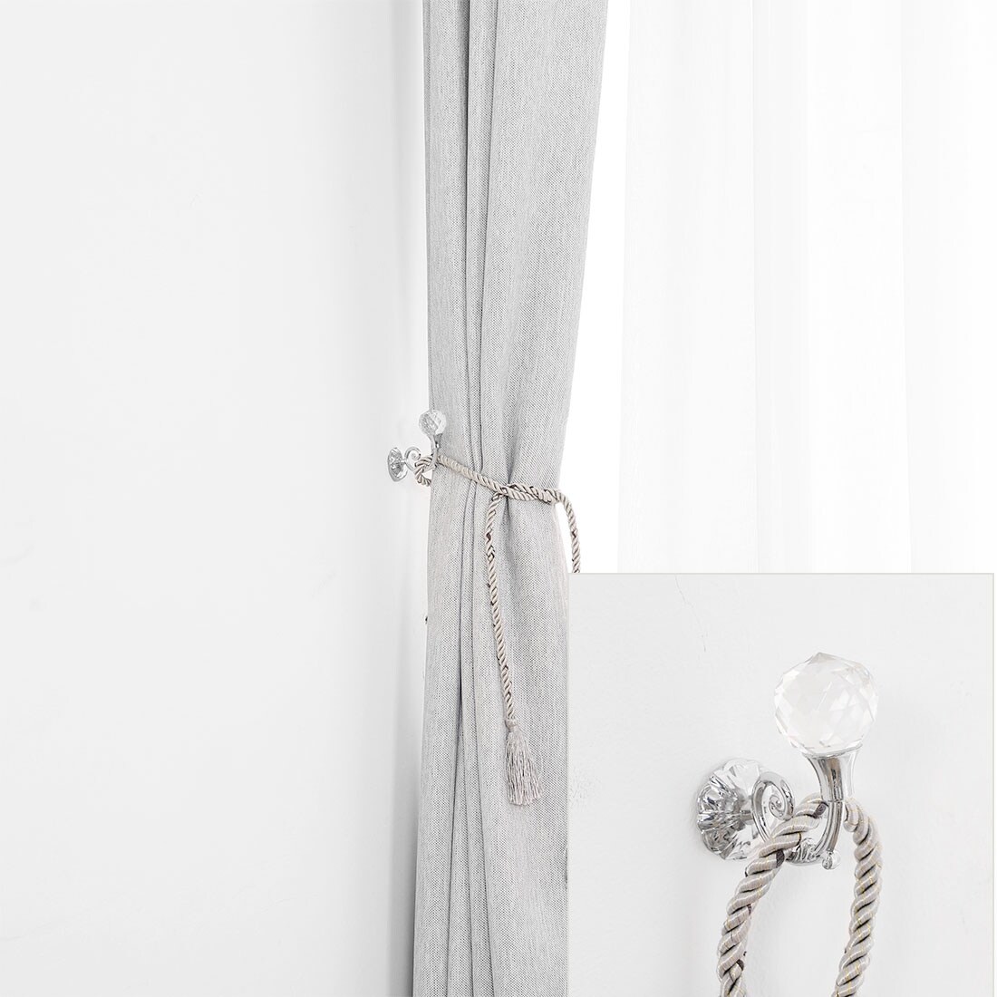 Shop Curtain Tiebacks Hooks Zinc Alloy Tassel Curtain Drapery 2pcs