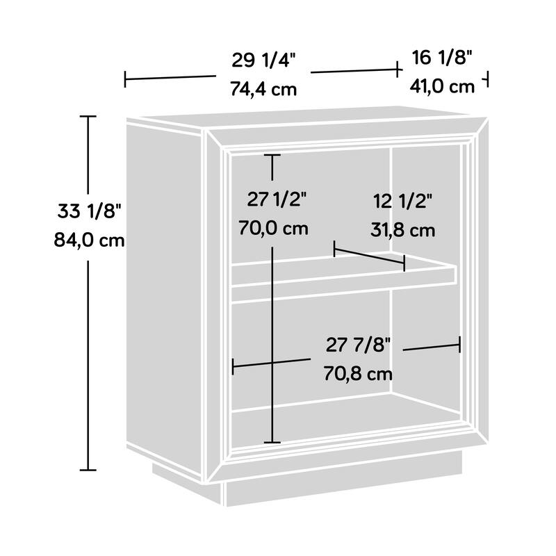 Wood Bookcase with Adjustable Shelf, Medium Gray - 29.29" W x 16.14" D x 33.07" H