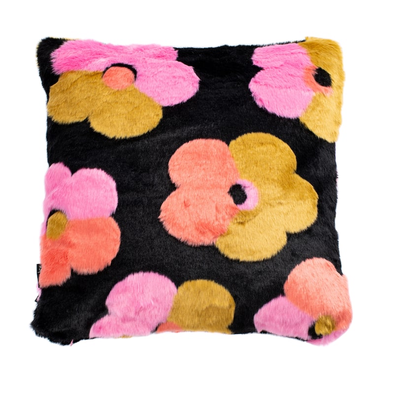 SAFAVIEH Marseille Floral 20" Child Fur Pillow
