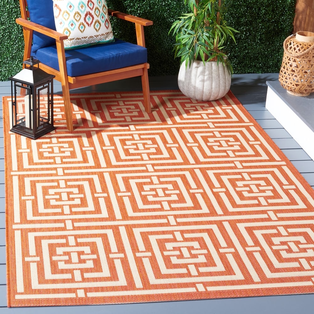 SAFAVIEH Courtyard Errica Indoor/ Outdoor Waterproof Patio Backyard Rug
