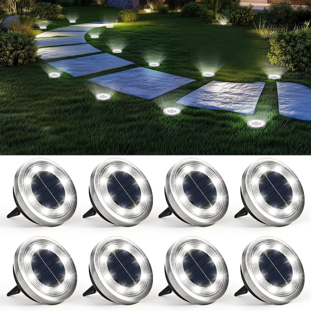Cold White Led Medium-size Ground Lights, Waterproof Landscape Path Lighting