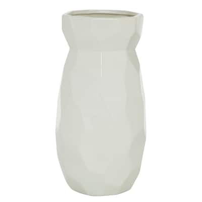 CosmoLiving by Cosmopolitan White Ceramic Geometric Vase