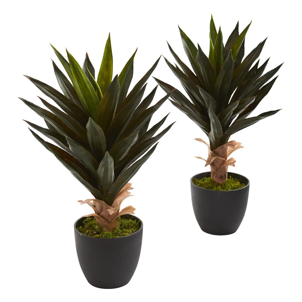 Artificial Plants Decor Set of 2, 20 Inch Faux Greenery Home Decor - Green