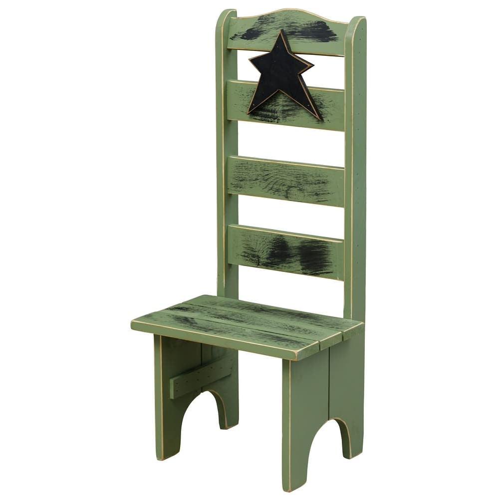 Country-Style Decorative Chair with Rustic Star Cut Out