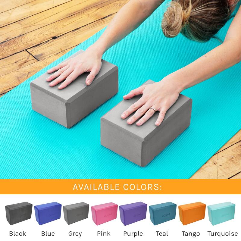 Sol Living Exercise Non Slip Foam Yoga Block 4" x 6" x 9" - 2 Pack