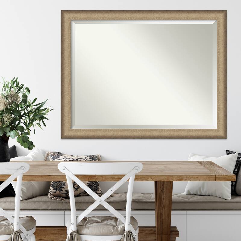 Beveled Wall Mirror - Elegant Brushed Bronze Frame