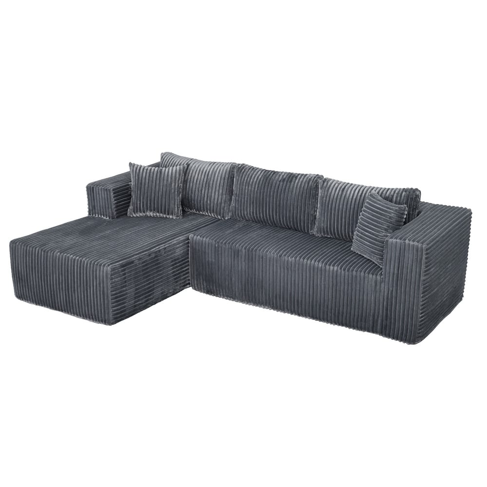L Shaped Boneless Sectional Couches, Modern Modular Sectional Sofa with Chaise, Comfy Memory Foam Cloud Couch for Living Room