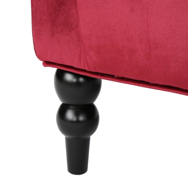 Leora Modern Glam Tufted Velvet Wingback Loveseat by Christopher Knight Home