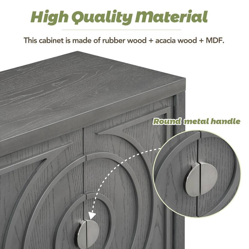 Retro Sideboard door with Circular Groove Design cabinets