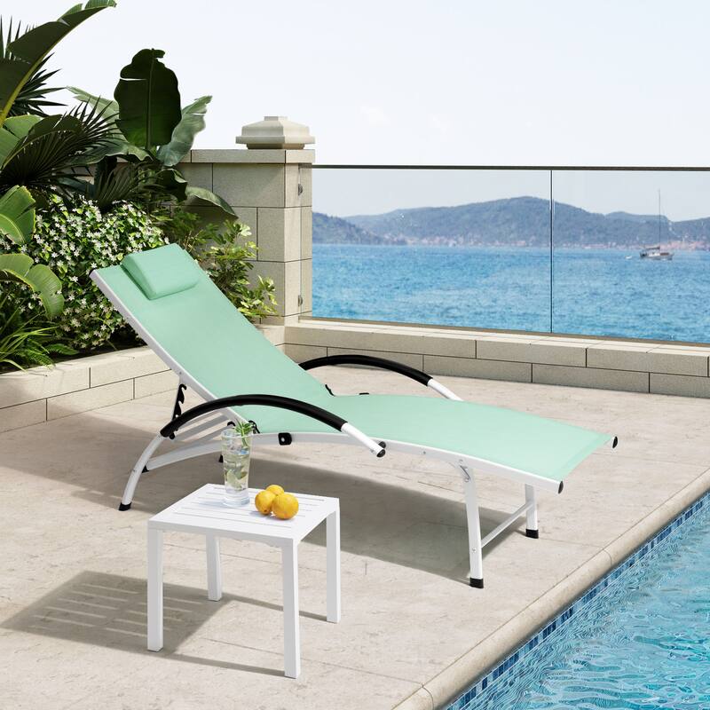 VredHom Outdoor Square Side Table Aluminum End Table - 15.7" L x 15.7" W x 15.9" H