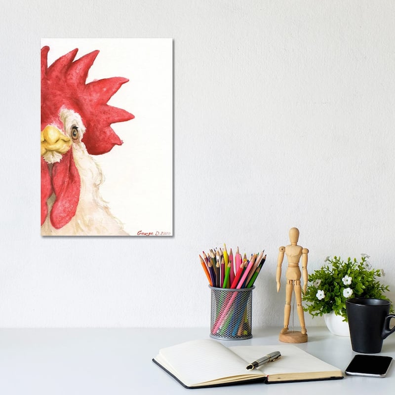 iCanvas "Chicken I" by George Dyachenko Canvas Print - 12x8x0.75