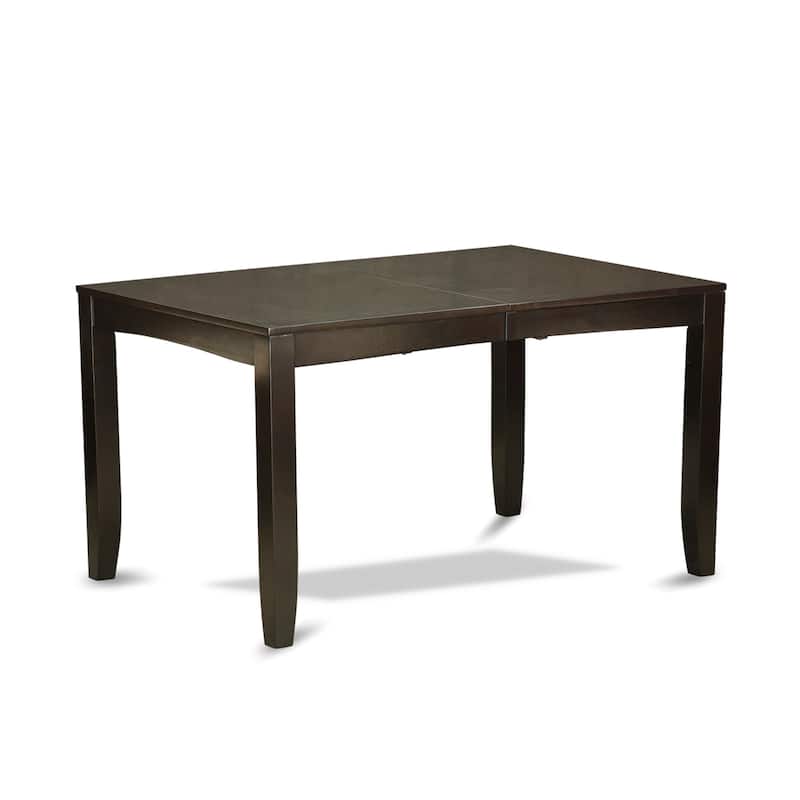 East West Furniture 7 Piece Kitchen Table Set- a Rectangle Dining Table and 6 Dining Room Chairs, Cappuccino (Seat Options)