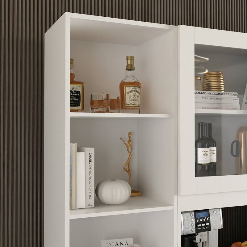 Timechee Combined Bookcase Kitchen Cabinet Display Cabinet Pantry