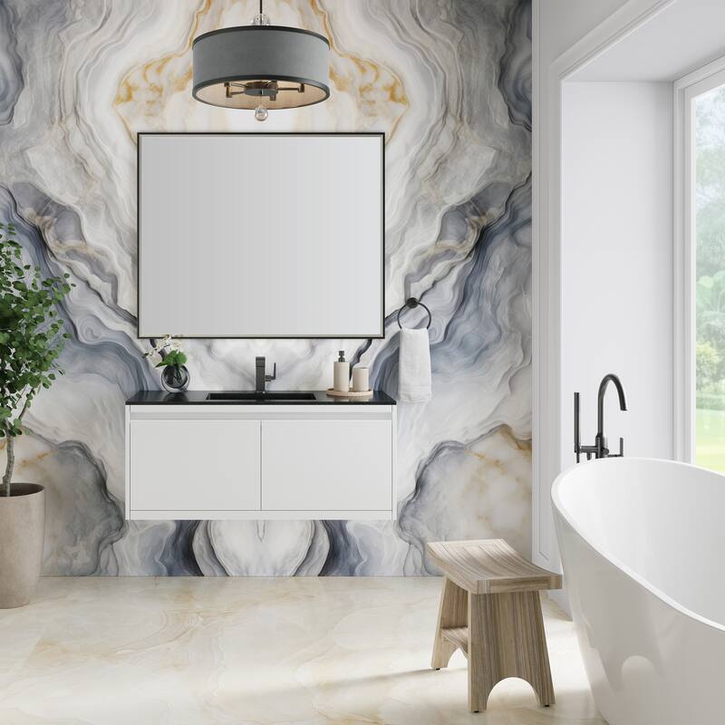 James Martin Vanities Mantova 47.3" Single Vanity Cabinet, Glossy White