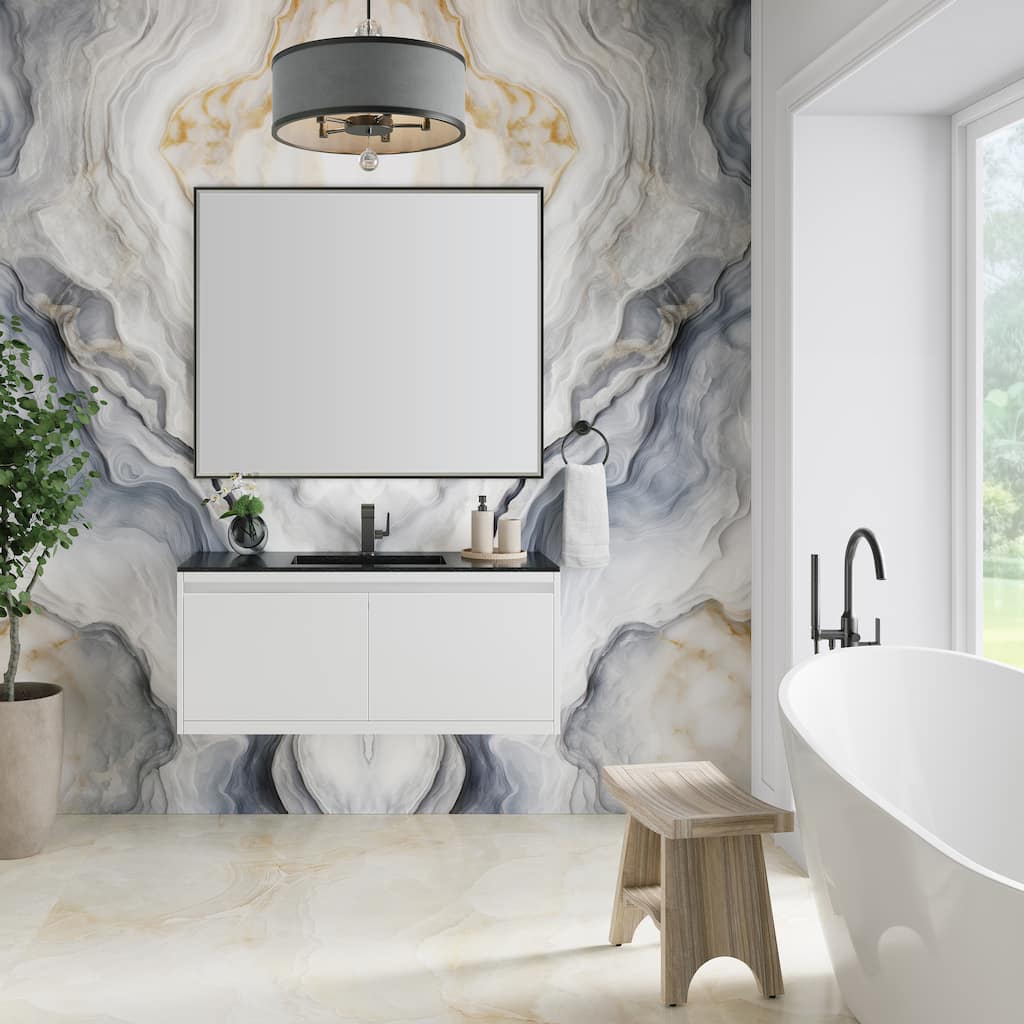 James Martin Vanities Mantova 47.3" Single Vanity Cabinet, Glossy White