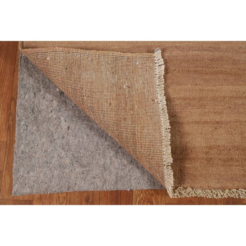 Light Brown Modern Gabbeh Oriental Area Rug Hand-Knotted Wool Carpet - 6'7" x 9'10"