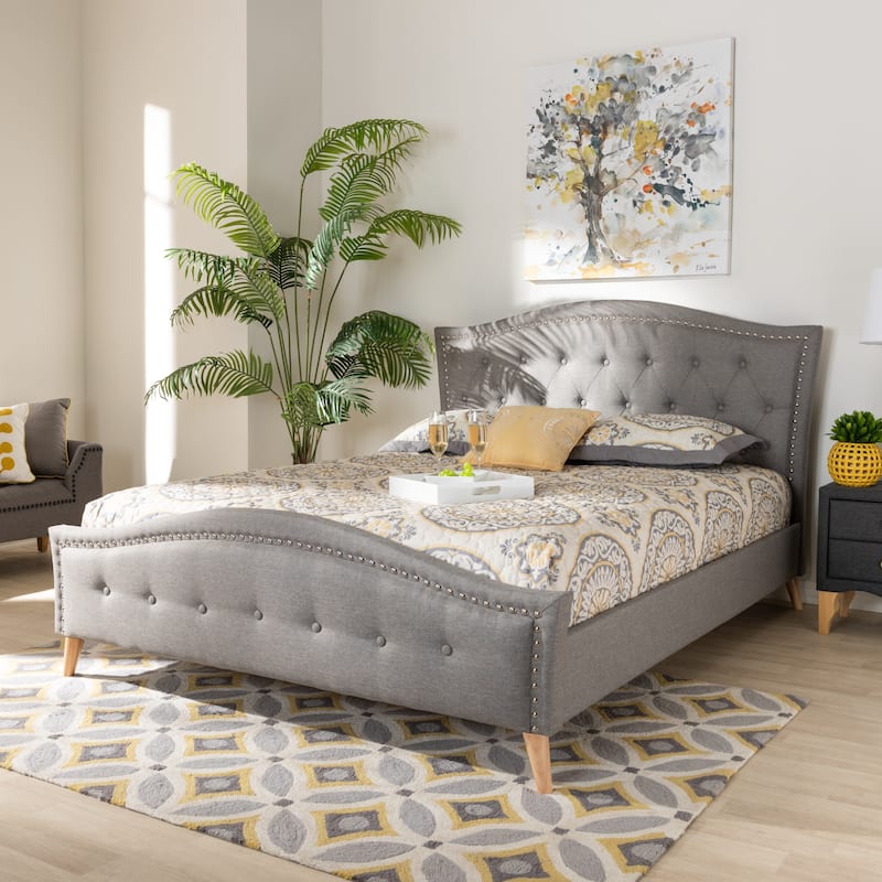 Contemporary Fabric Platform Bed