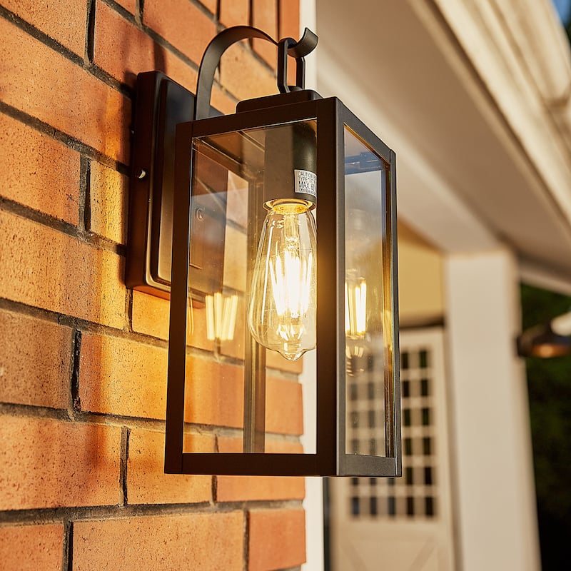 2 Pack 1-Light Outdoor Matte Black Wall Sconce