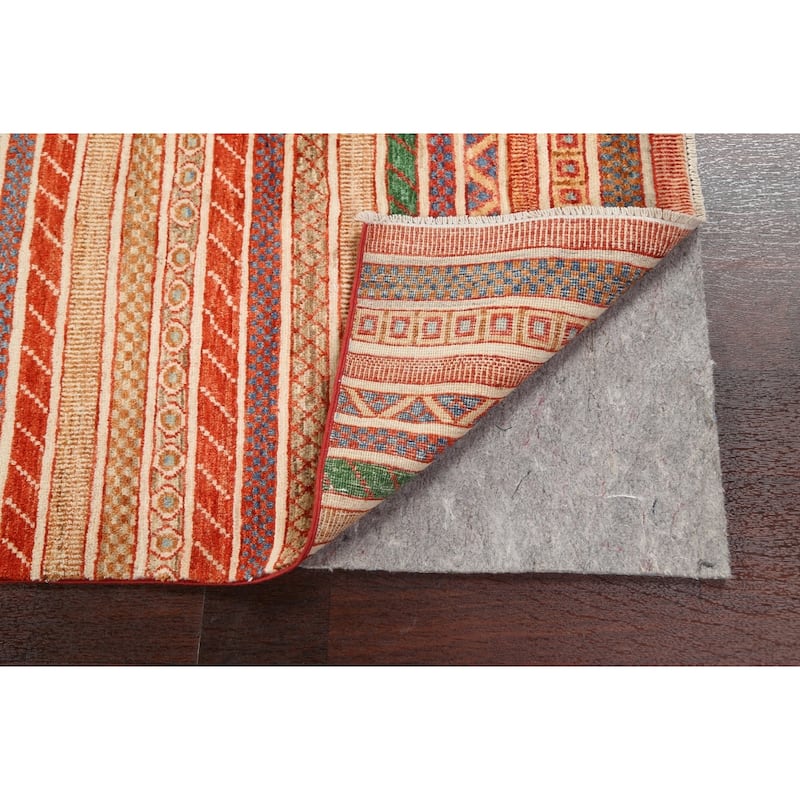 Striped Kazak Oriental Home Decor Area Rug Hand-knotted Wool Carpet - 3'10" x 5'2"