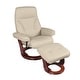 preview thumbnail 2 of 11, Almond Genuine Leather Recliner and Ottoman